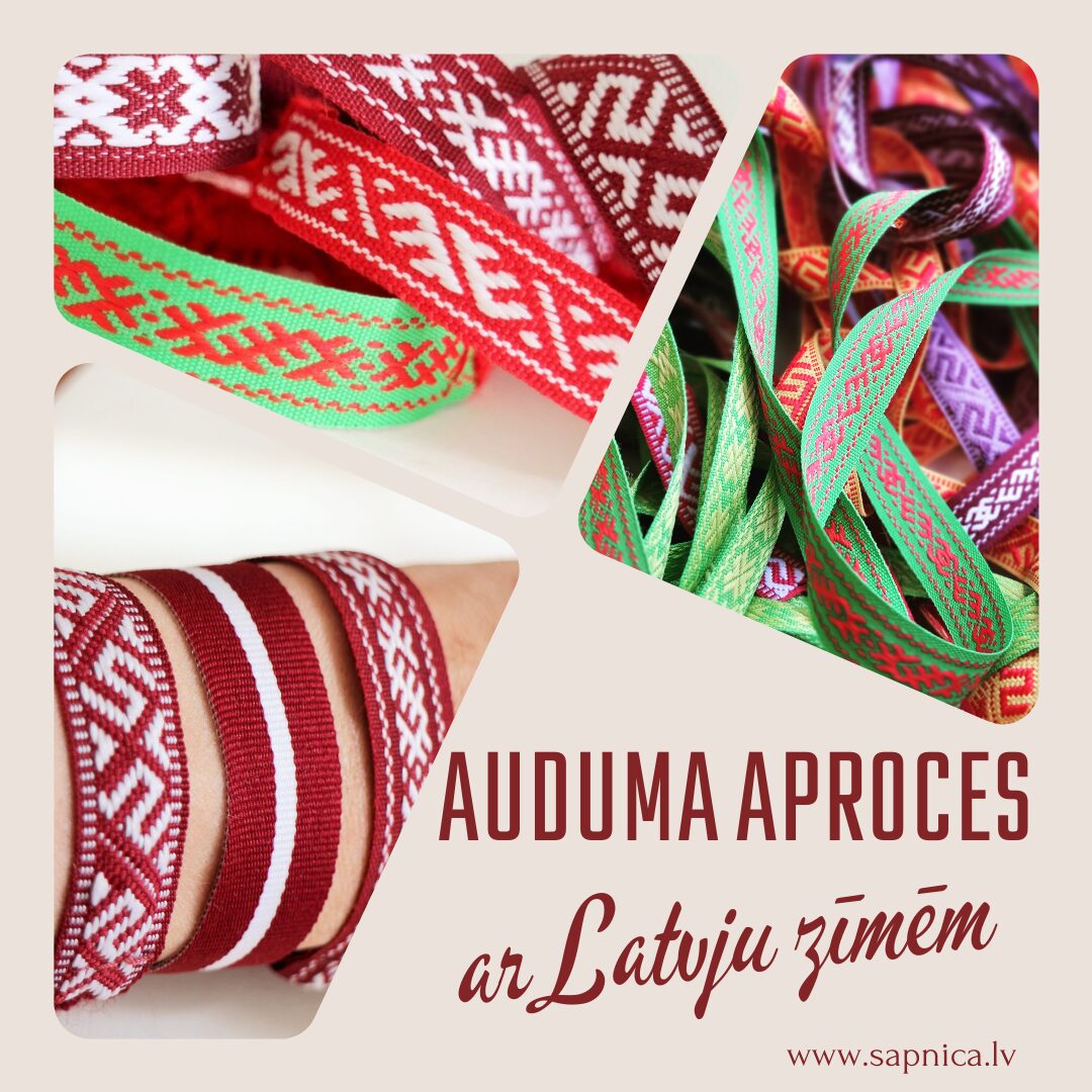 Auduma aproces ar Latvju zīmēm. Radošās darbnīcas. Latvju zīmes. Sapnīca.