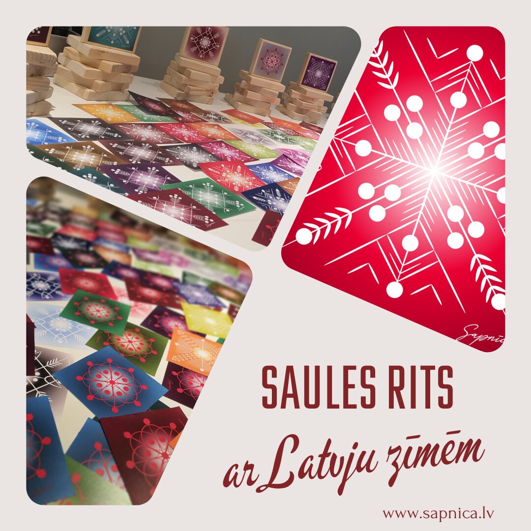 Saules rits ar Latvju zīmēm. Radošās darbnīcas. Latvju zīmes. Sapnīca.